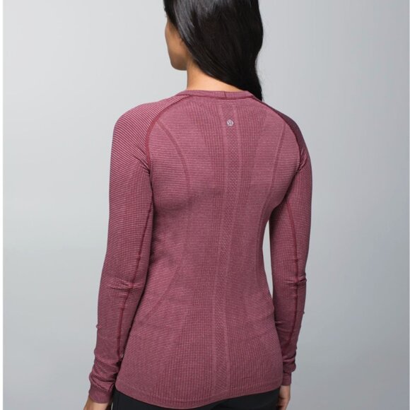 Lululemon Swiftly Tech Long Sleeve Crew – Tonka Stripe Heathered Plum - Picture 6 of 12